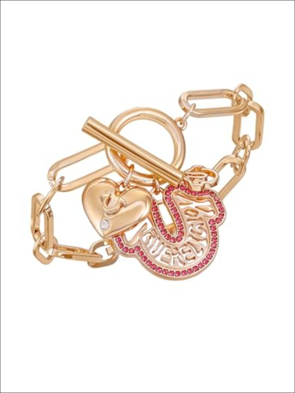 Gold-Tone Charm Link Bracelet with Toggle Clasp - Picture 2 of 5